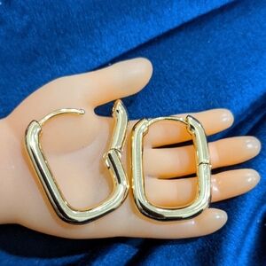 Modern Styllish Gold Geometric Hoop Earrings
